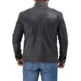 Black Lambskin Leather Motorcycle Jacket Men - Leather Jacket