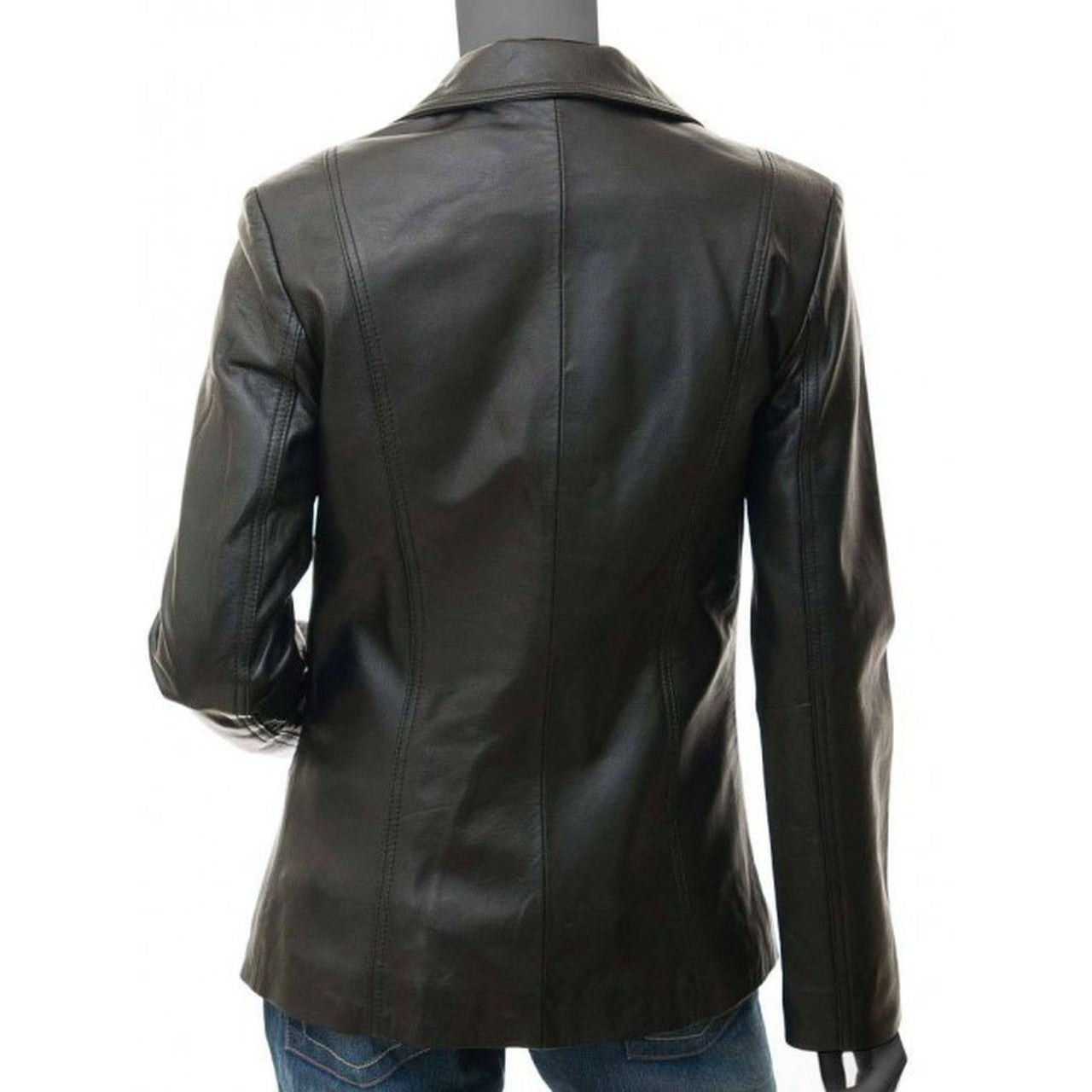 Black Leather Blazer Jacket Women - Leather Jacket