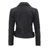 Black Leather Moto Jacket For Women - Leather Jacket