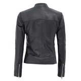 Black Women Leather Moto Jacket - Leather Jacket