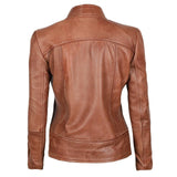 Brown Fitted Leather Jacket for Women - Leather Jacket
