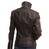 Brown High Collar Stylish Leather Jacket for Women - Leather Jacket