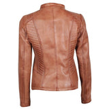 Camel Brown Leather Jacket for Women - Leather Jacket