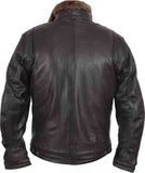 Fur Collar Motocycle Style Geniune Leather Jacket Men