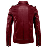 Light Weight Geniune Leather Jacket with Zip in Red Vintage Color for Men
