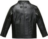 Genuine Black Sheepskin leather biker jacket
