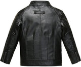 Black Zipper Biker Jacket with Shearling Fur