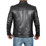Fitted Black Leather Mens Jacket - Leather Jacket