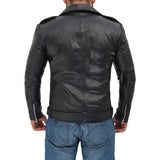 Police Style Leather Motorcycle Jacket - Leather Jacket