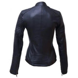 Slim Fit Leather Jacket for Women with Side Zipper - Women Leather Jacket - Leather Jacket