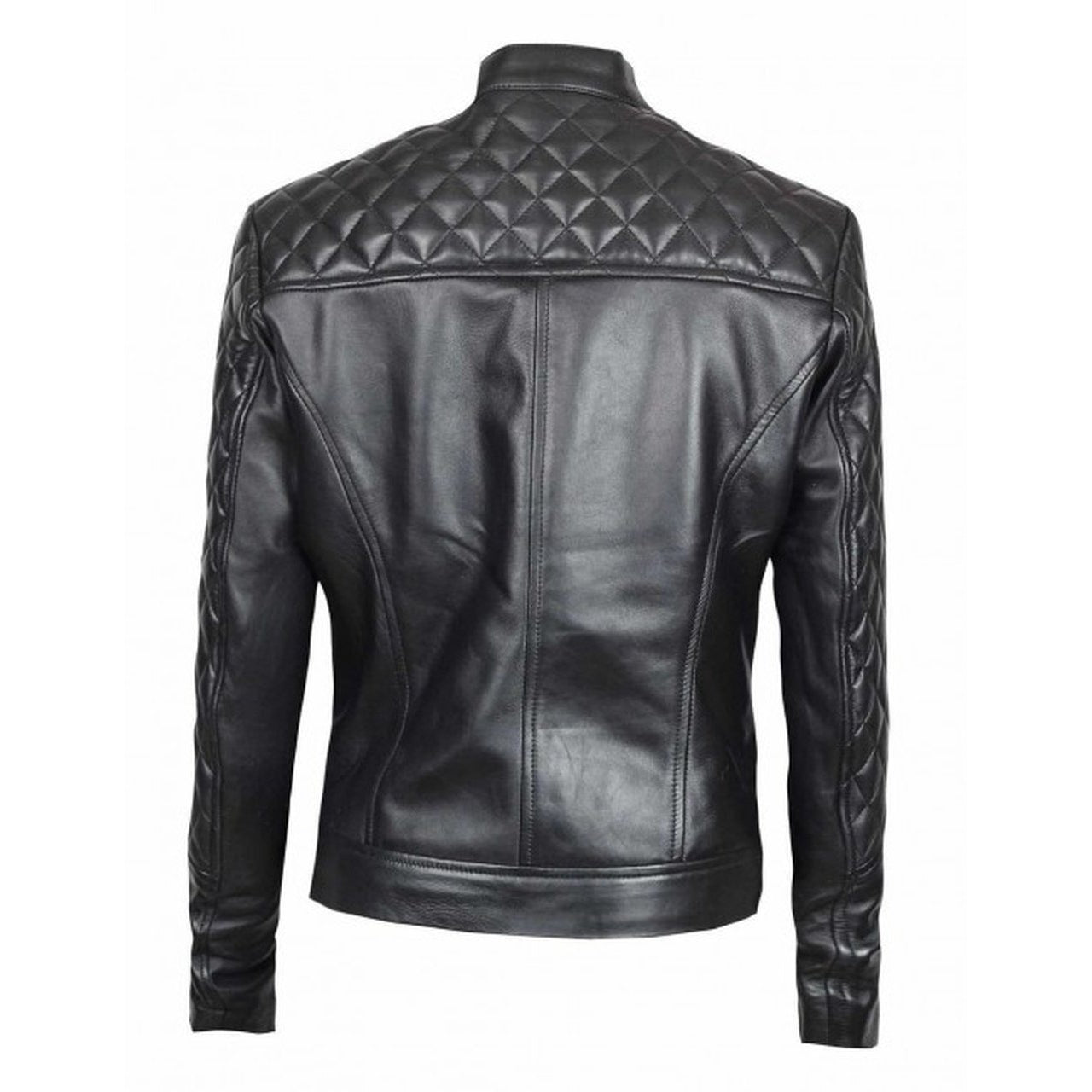 Slim Fit Quilted Leather Jacket For Women - Leather Jacket