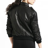 Stylish Bomber Leather Jacket for Women - Women Leather Jacket - Leather Jacket