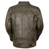 Stylish Genuine Biker Leather Jacket With Zipper Pocket