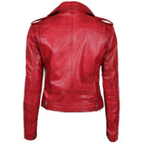 Stylish Women Red Leather Jacket - Leather Jacket