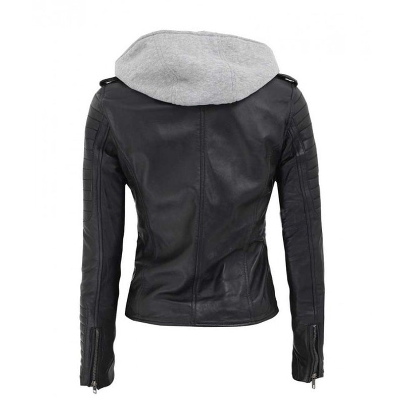Hooded Leather Jacket 