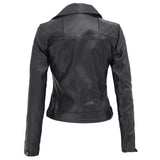 Women Black Quilted Zipper Leather Jacket - Leather Jacket