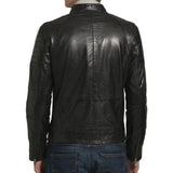 Straight Fit Black Leather Jacket Men - Leather Jacket