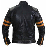 Men Vintage Distressed Biker Leather Jacket - Leather Jacket