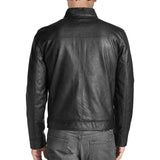 Retro Style Real Leather Jacket With Quilted Shoulders - Men jackets - Leather Jacket