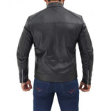 Black Quilted Real Leather Mens Jacket - Leather Jacket