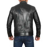 Black Men’s Leather Cafe Racer Jacket