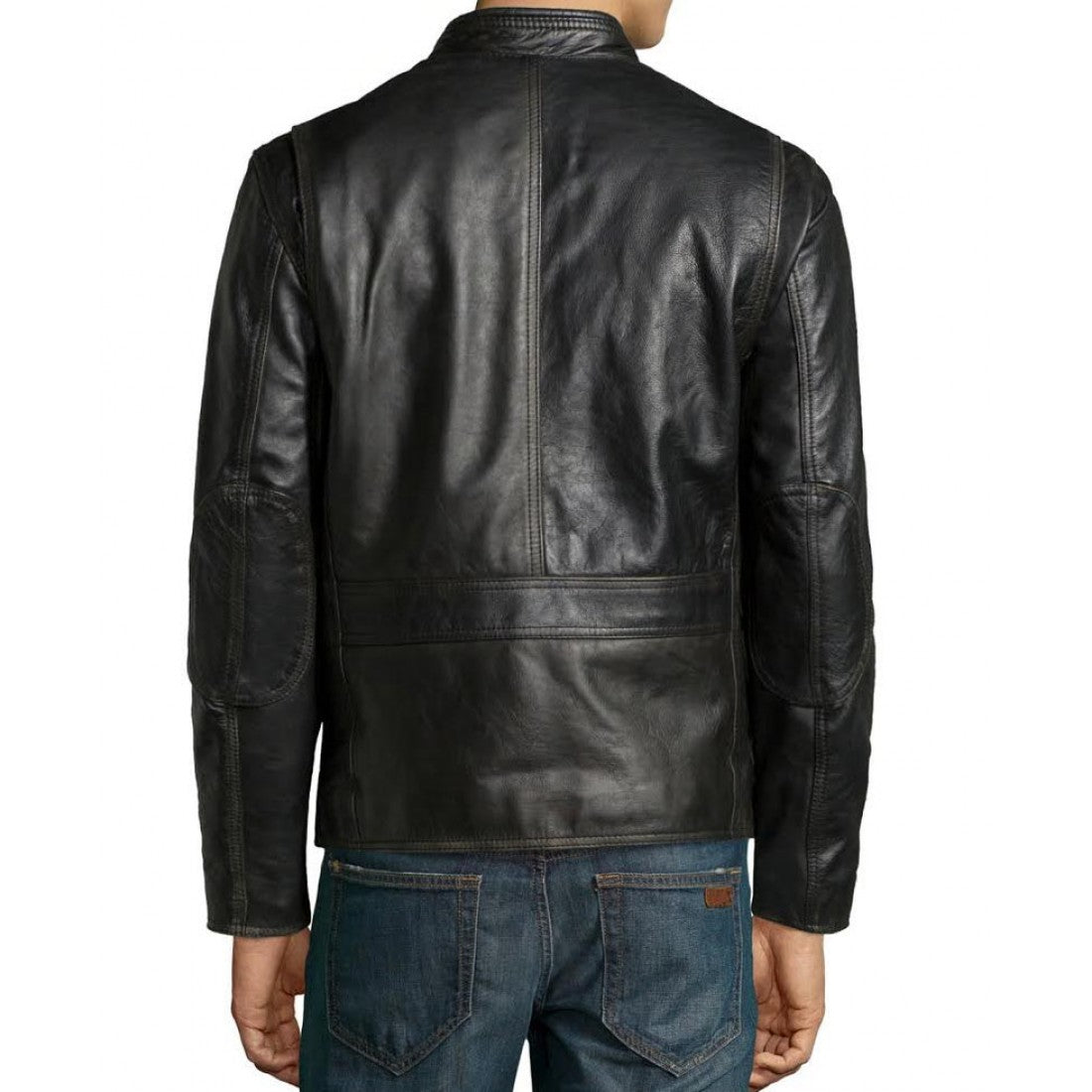 Button Up Black Leather Mens Jacket - Leather Jacket