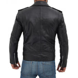 Stylish Leather Jacket for Men with Zipper Pockets - Leather Jacket - Leather Jacket