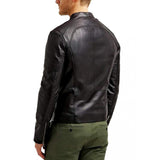 Jaxx Real Leather Biker Jacket In Black - Leather Jacket