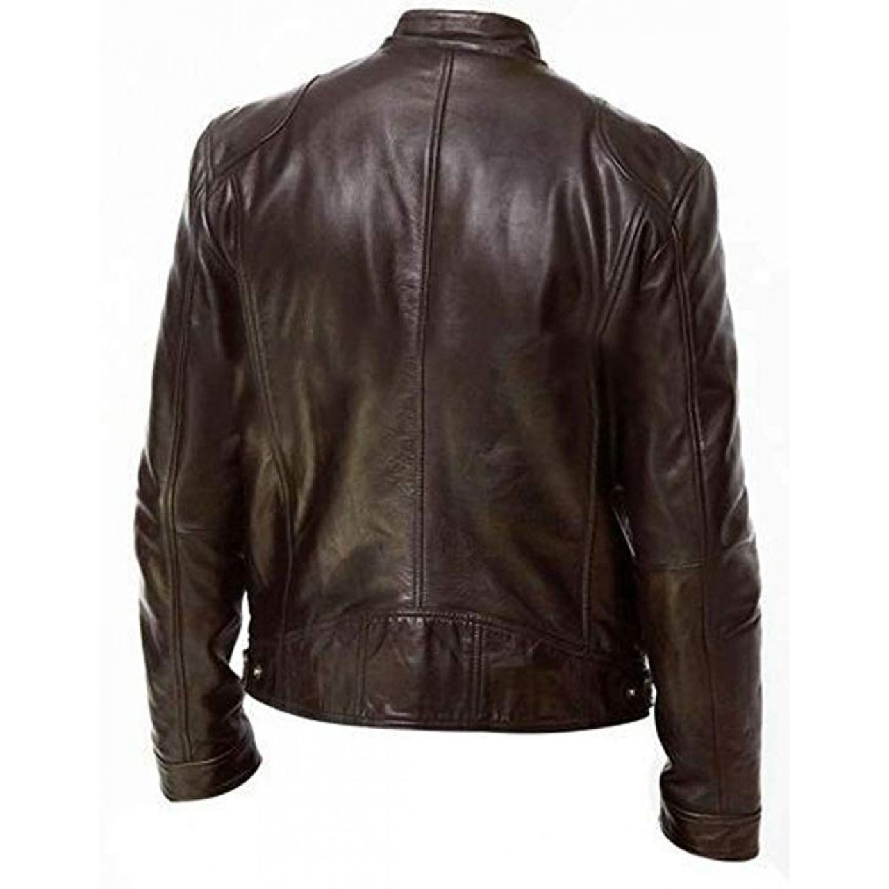 Brown Sword Men Biker Leather Jacket - Leather Jacket