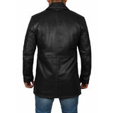 Coat Style Black Leather Jacket for Men - Leather Jacket