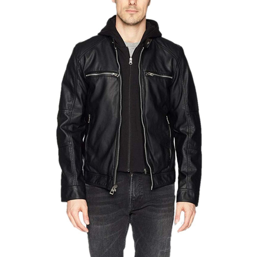 Hooded Moto Original Lambskin Leather Jacket for Men – Musheditions
