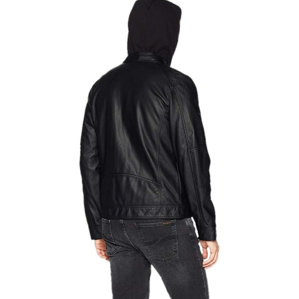 Hooded Moto Original Leather Jacket for Men - Leather Jacket