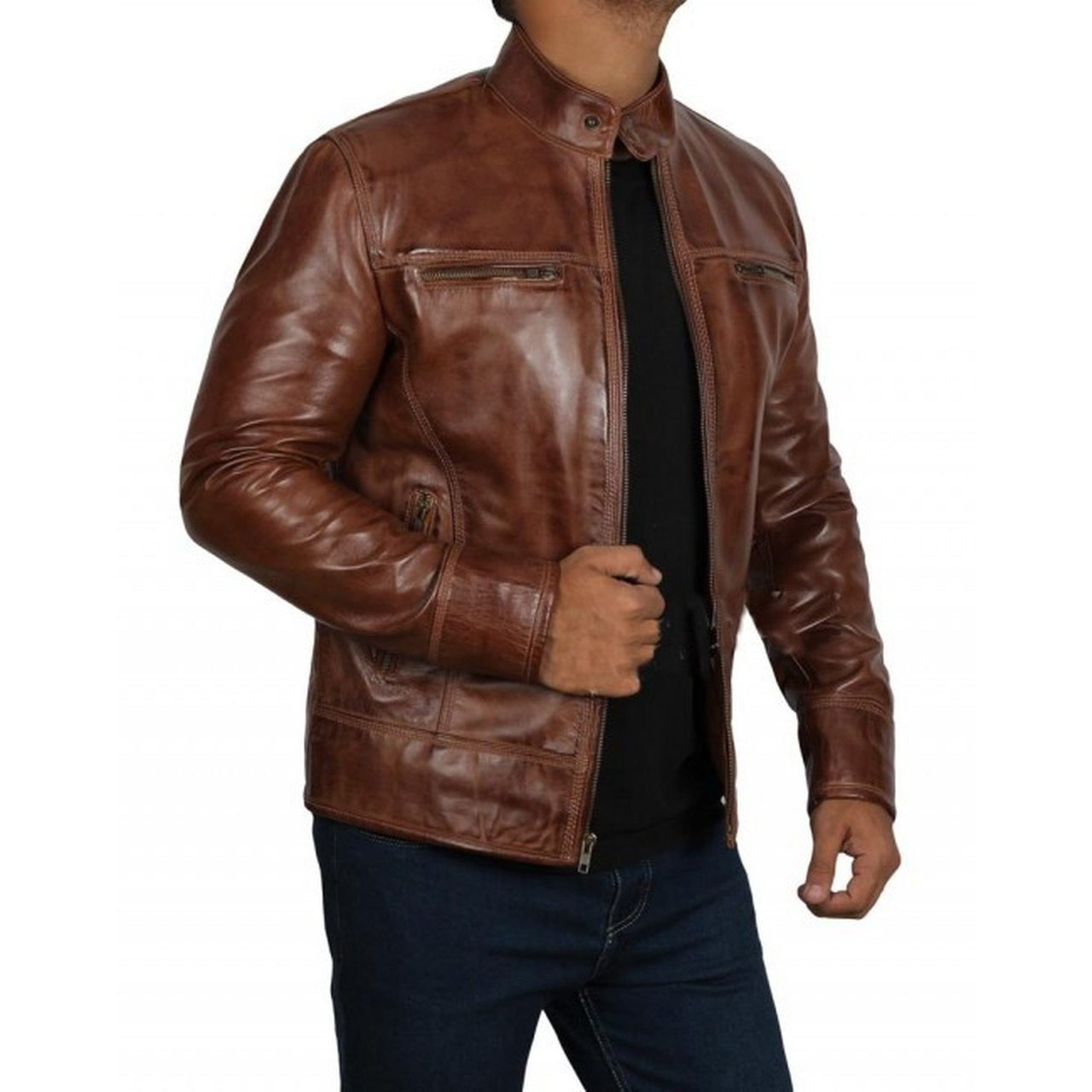 Dark Brown Leather Mens Jacket - Leather Jacket