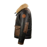 Shearling Bomber Geniune Leather Jacket for Men - bomber jacket - Leather Jacket