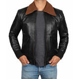 Black Fitted Leather Jacket for Men - Leather Jacket