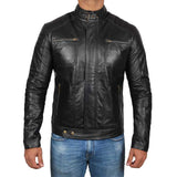 Fitted leather jacket