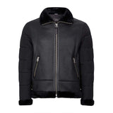 Black Shearling Leather Jacket Mens - Leather Jacket
