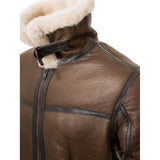 Brown Men Leather Shearling Jacket - Leather Jacket