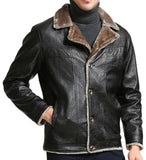 Fur Style Warm Suit Collar Fur Genuine Leather Jacket
