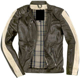 Smart And Stylish Motocycle Leather Jacket For Men In Green Shade