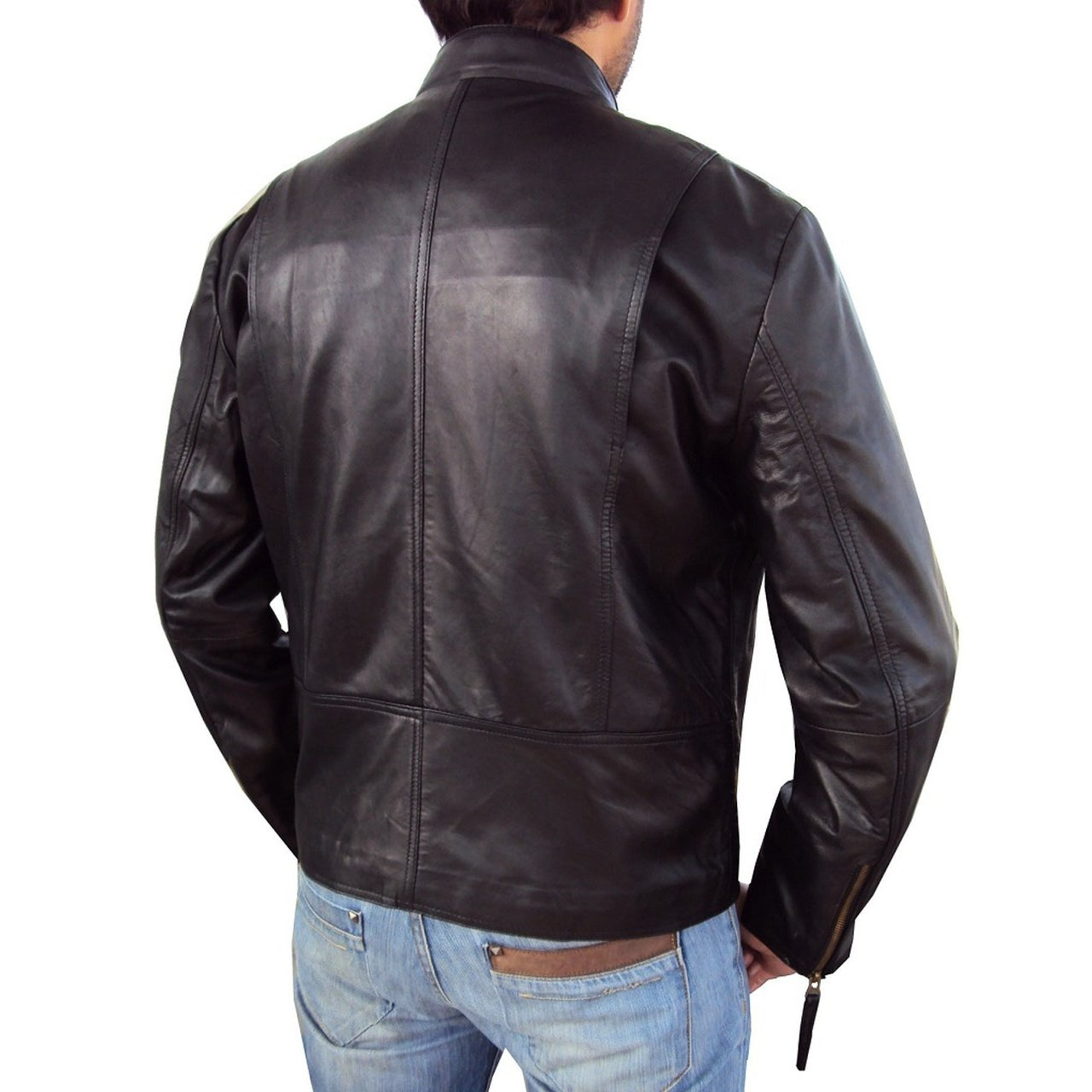 Short Regular Fit Black Leather Jacket for Men - Men Jacket - Leather Jacket