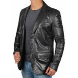 Coat Style Leather Jacket for Men - Leather Jacket