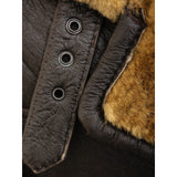 Dark Brown Shearling Leather Coat Men - Leather Jacket