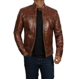 Dark Brown Leather Mens Jacket - Leather Jacket
