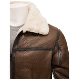 Brown Men Leather Shearling Jacket - Leather Jacket