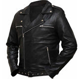 Walking Dead Black Biker Leather Motorcycle Jacket - Leather Jacket