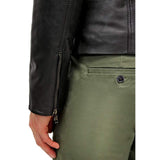 Jaxx Real Leather Biker Jacket In Black - Leather Jacket