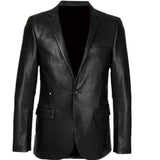 Black Real Lambskin Leather Mens Jacket Blazer Coat Casual - Leather Jacket