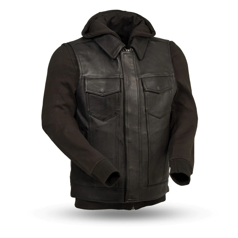 Spark - Men's Motorcycle Black Cowhide Leather Vest