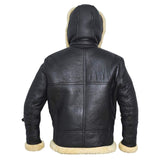 Black Hooded FUR Leather Jacket - Leather Jacket